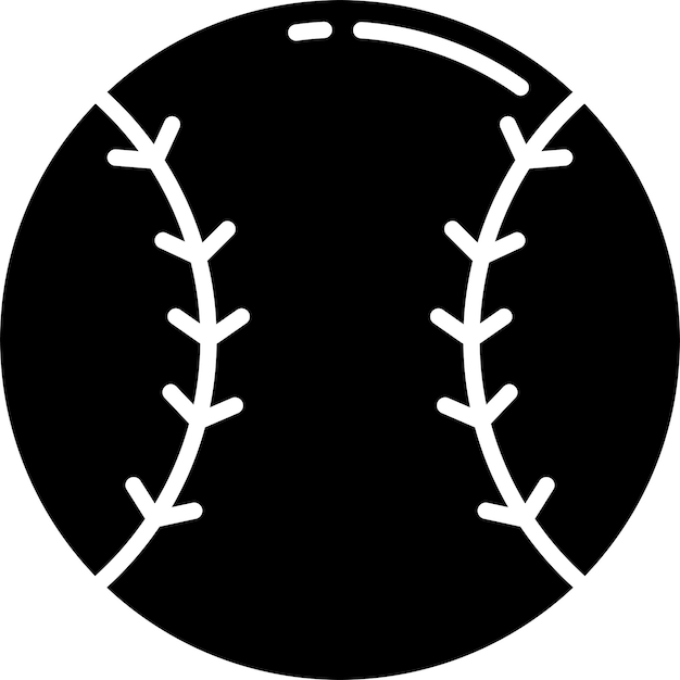 Ilustración vectorial de glifos sólidos de béisbol