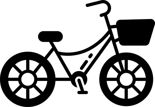 Ilustración vectorial de glifos sólidos de bicicletas