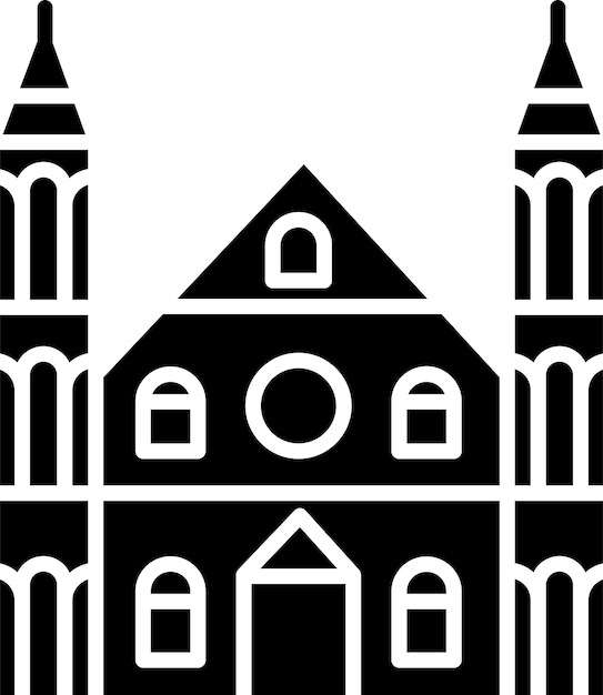 Ilustración vectorial de glifos sólidos de Binnenhof