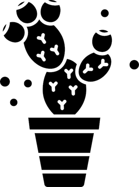 Ilustración vectorial de glifos sólidos de cactus y plantas