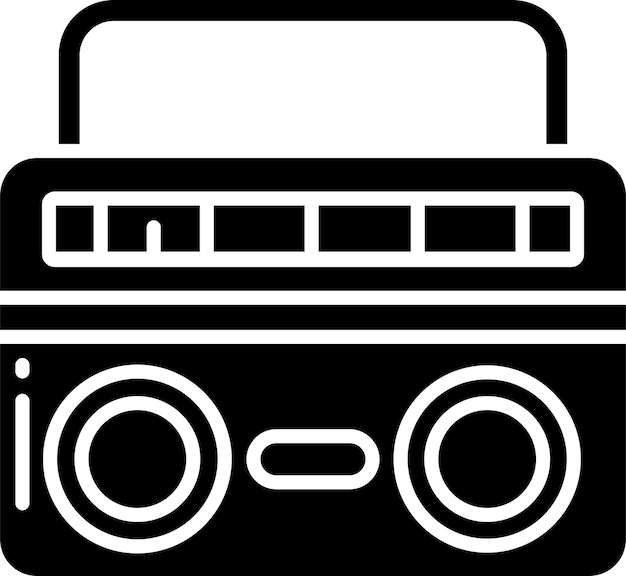 Ilustración vectorial de glifos sólidos de la caja de boom