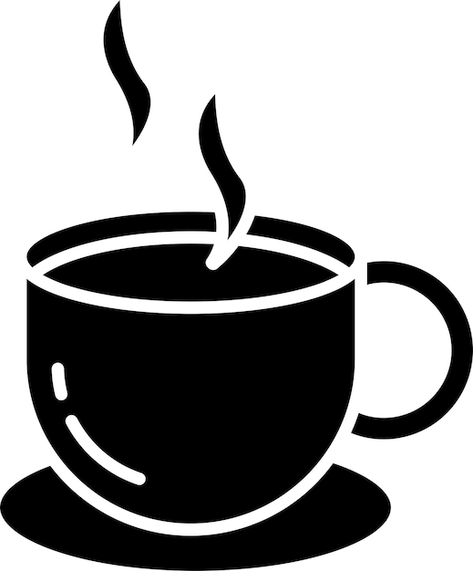 Ilustración vectorial de glifos sólidos de capuchino