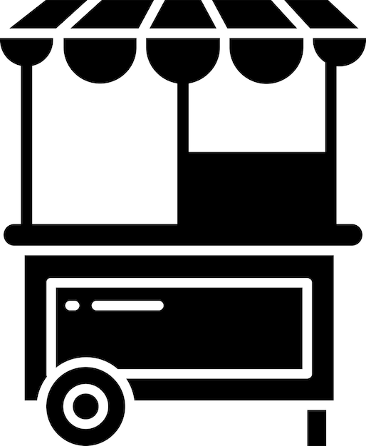 Ilustración vectorial de glifos sólidos de los cartones de alimentos