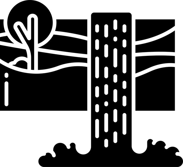 Ilustración vectorial de glifos sólidos de cascadas