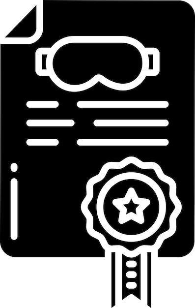 Ilustración vectorial de glifos sólidos del certificado