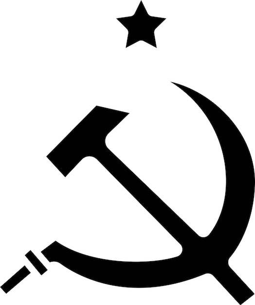 Ilustración vectorial de glifos sólidos del comunismo