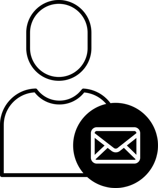 Ilustración vectorial de glifos sólidos de los contactos de los usuarios