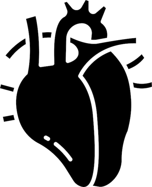 Ilustración vectorial de glifos sólidos de corazones humanos