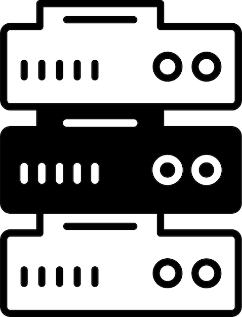 Ilustración vectorial de glifos sólidos de datos grandes