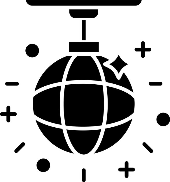 Ilustración vectorial de glifos sólidos de disco
