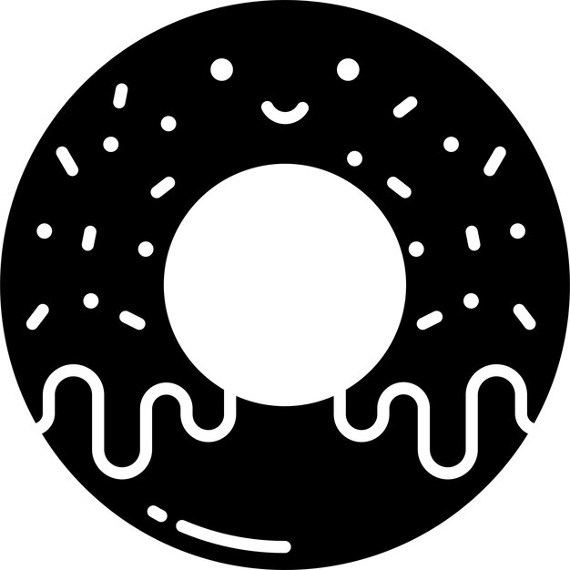 Ilustración vectorial de glifos sólidos de Donutssolid