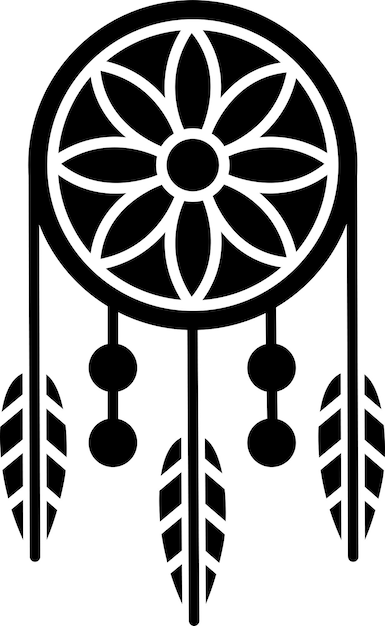 Ilustración vectorial de glifos sólidos de Dream Catchersolid