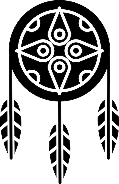 Ilustración vectorial de glifos sólidos de Dream Catchersolid