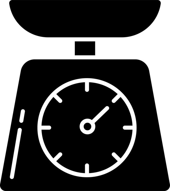 Ilustración vectorial de glifos sólidos en escala de cocina