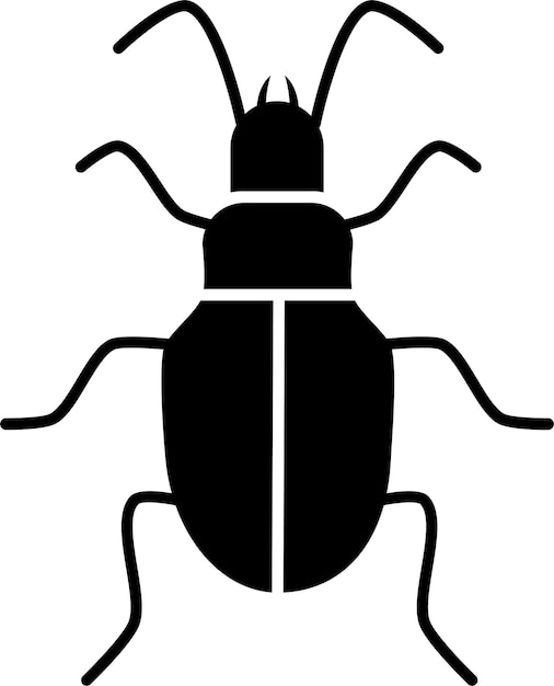 Ilustración vectorial de glifos sólidos de escarabajos molidos