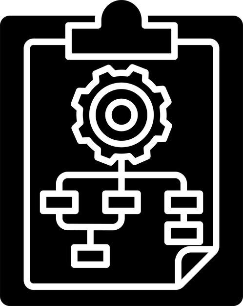 Ilustración vectorial de glifos sólidos de flujos planos