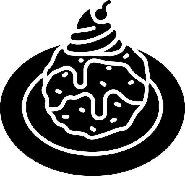 Ilustración vectorial de glifos sólidos de helado