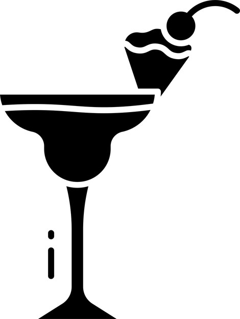 Ilustración vectorial de glifos sólidos de jugo de piña