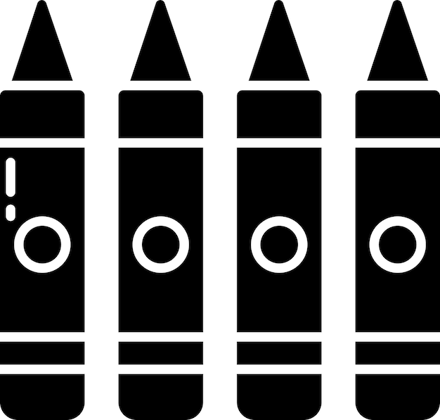 Ilustración vectorial de glifos sólidos con lápiz de colores