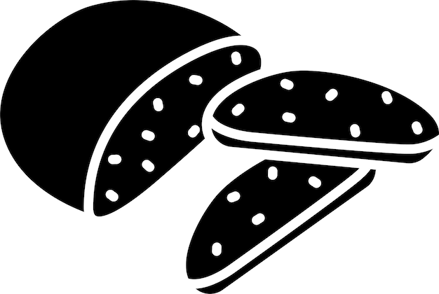 Ilustración vectorial de glifos sólidos de pan