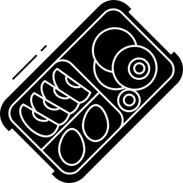 Ilustración vectorial de glifos sólidos de panqueque