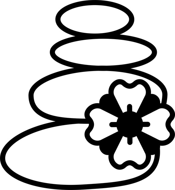 Ilustración vectorial de glifos sólidos de piedra de baño