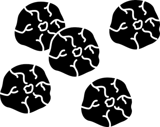 Ilustración vectorial de glifos sólidos de pimientos sólidos