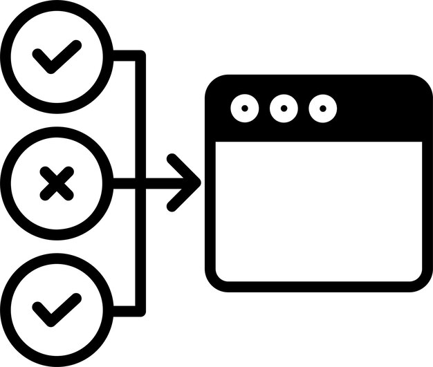 Ilustración vectorial de glifos sólidos para la planificación del diseño web