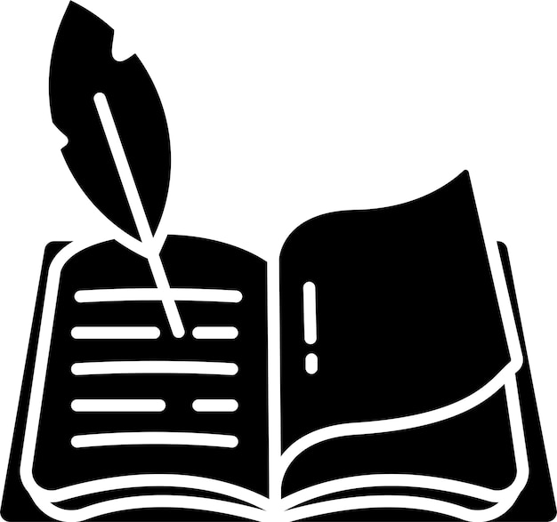 Ilustración vectorial de glifos sólidos de poesía