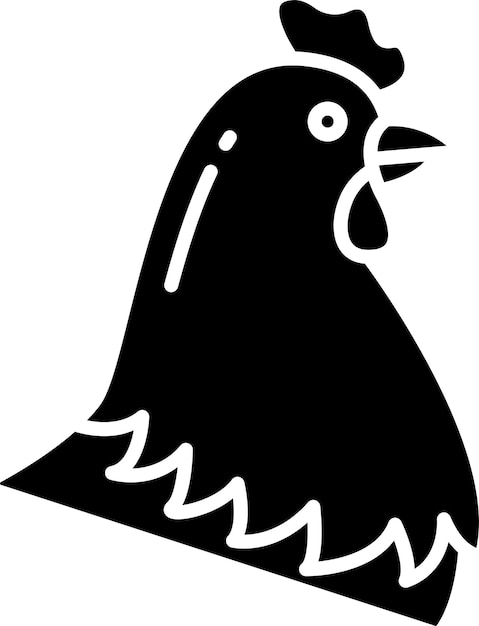Ilustración vectorial de glifos sólidos de pollo y pájaros