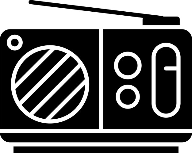 Ilustración vectorial de glifos sólidos radiosólidos