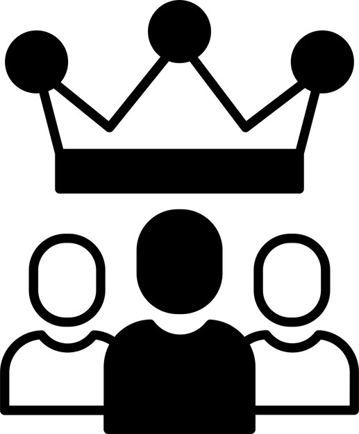 Ilustración vectorial de glifos sólidos del rey de los clientes