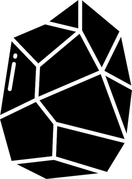 Ilustración vectorial de glifos sólidos de rocas sólidas