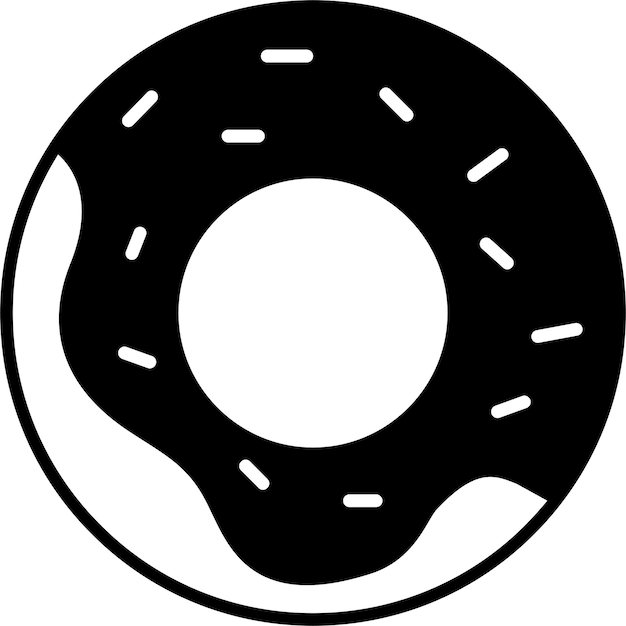 Ilustración vectorial de glifos sólidos de rosquillas