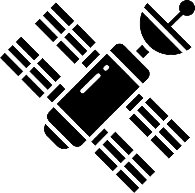 Ilustración vectorial de glifos sólidos por satélite