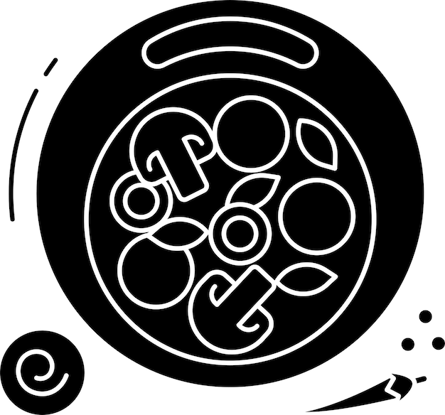 Ilustración vectorial de glifos sólidos de setas de salame
