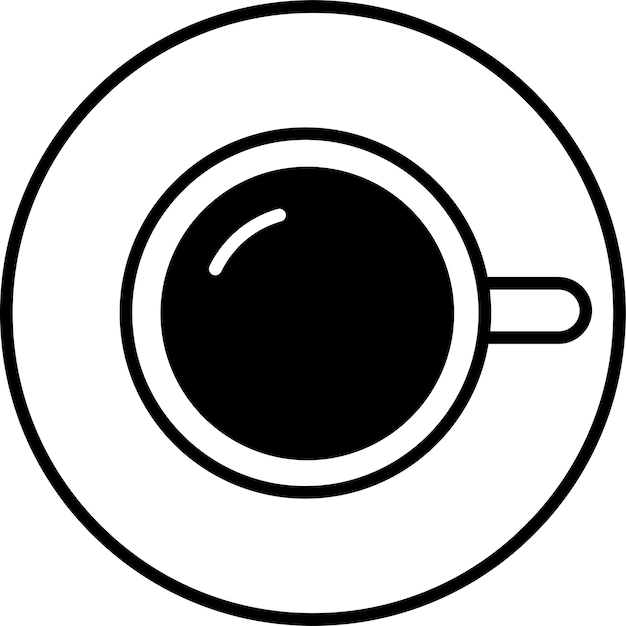 Ilustración vectorial de glifos sólidos de la taza de café