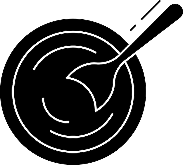 Ilustración vectorial de glifos sólidos de yogur