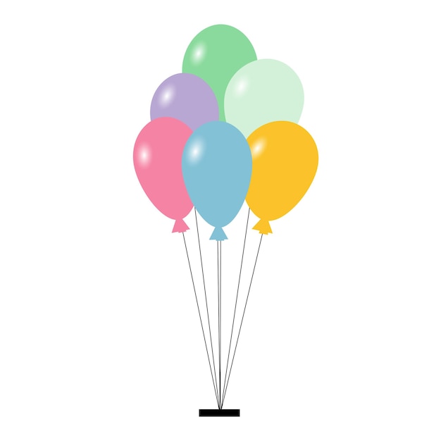 Ilustración vectorial Globos de colores festivos Cumpleaños de vacaciones