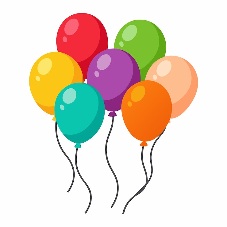 Vector ilustración vectorial de globos en fondo blanco