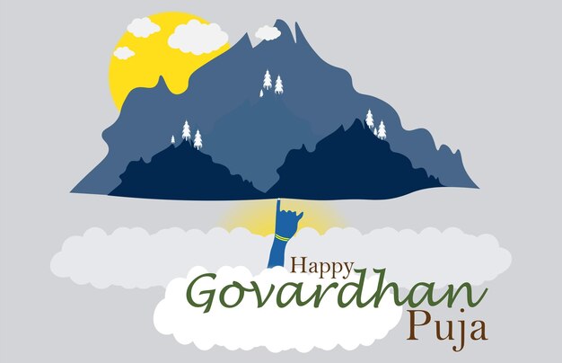 Ilustración vectorial de govardhan puja.