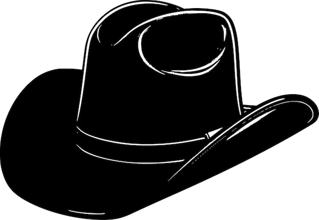 Ilustración vectorial grabada con sombrero de vaquero