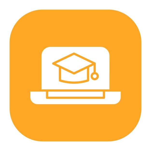 Ilustración vectorial de graduación en línea
