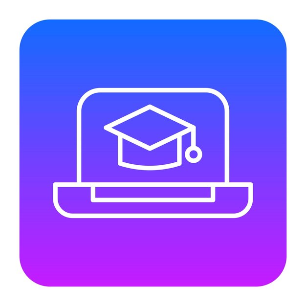 Ilustración vectorial de graduación en línea