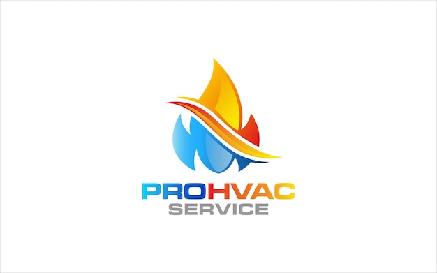 Ilustración vectorial gráfica del logotipo del servicio de calefacción y refrigeración de fontanería