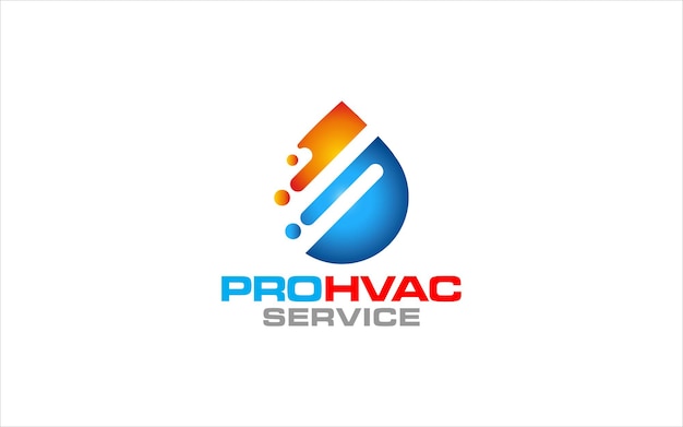 Ilustración vectorial gráfica del logotipo del servicio de calefacción y refrigeración de fontanería