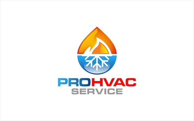 Ilustración vectorial gráfica del logotipo del servicio de calefacción y refrigeración de fontanería