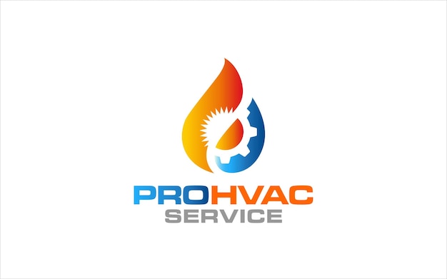 Ilustración vectorial gráfica del logotipo del servicio de calefacción y refrigeración de fontanería