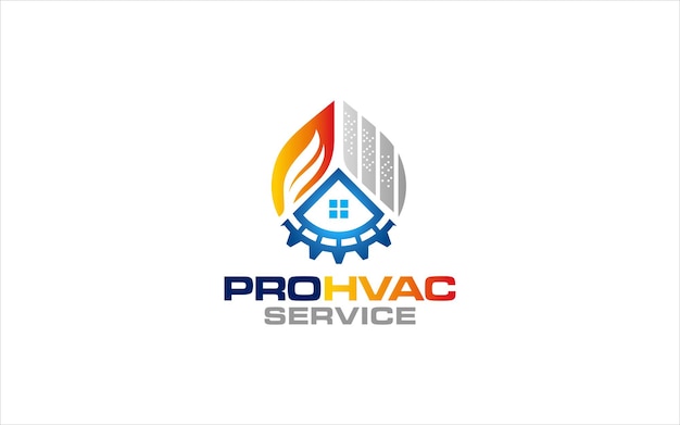 Ilustración vectorial gráfica del logotipo del servicio de calefacción y refrigeración de fontanería