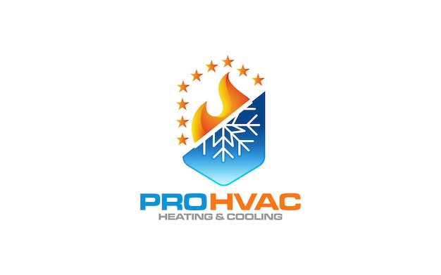 Ilustración vectorial gráfica del logotipo del servicio de calefacción y refrigeración de fontanería